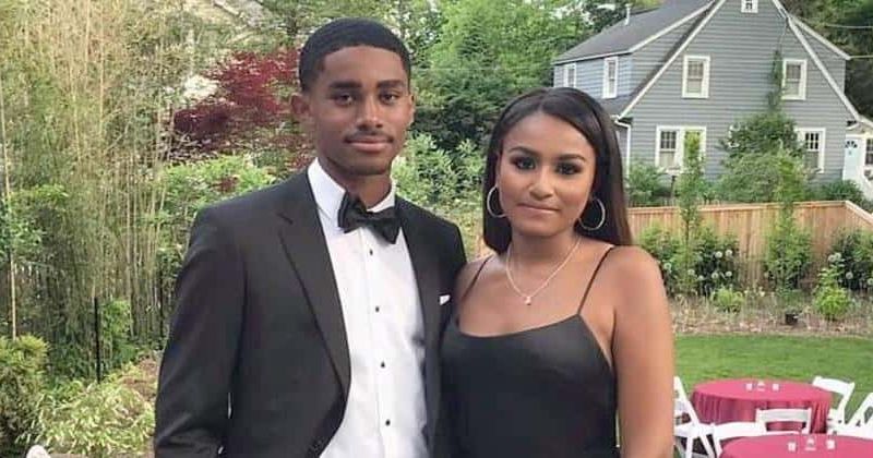 Sasha Obama looks stunning in classic black gown as she poses with her date at high school prom