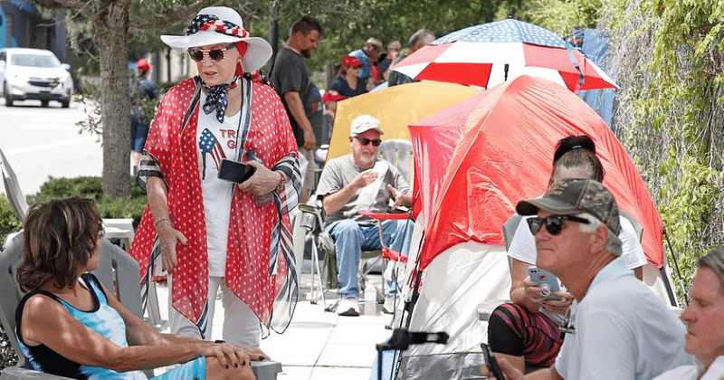 Trump supporters line up for landmark Orlando rally days before president kicks off relection campaign