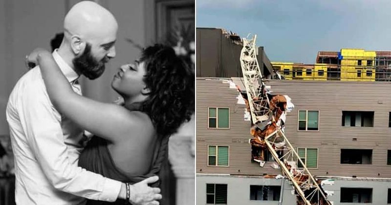 'I screamed her name': Bride-to-be, 29, killed just three months before wedding after crane crashes into apartment