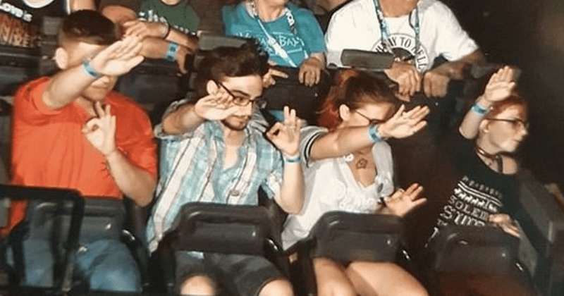 Universal Studios bans 4 tourists for making white supremacy signs and Nazi salutes on roller coaster ride in Orlando
