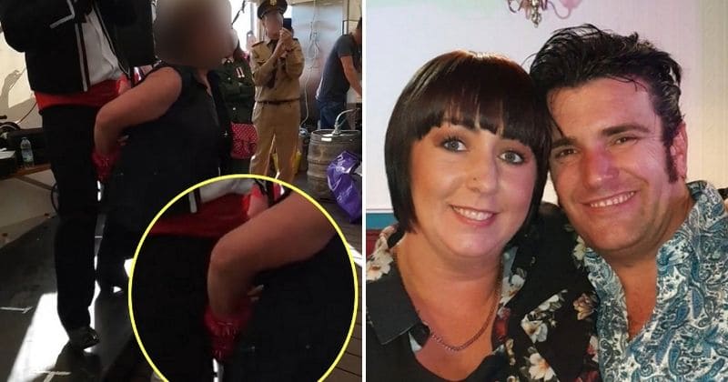 Appalling video shows drunk granny fondle genitals of Elvis tribute artist on stage while dancing