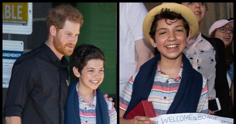 Schoolboy meets Prince Harry after two failed attempts and gifts $250 replica of tiara worn by Princess Diana