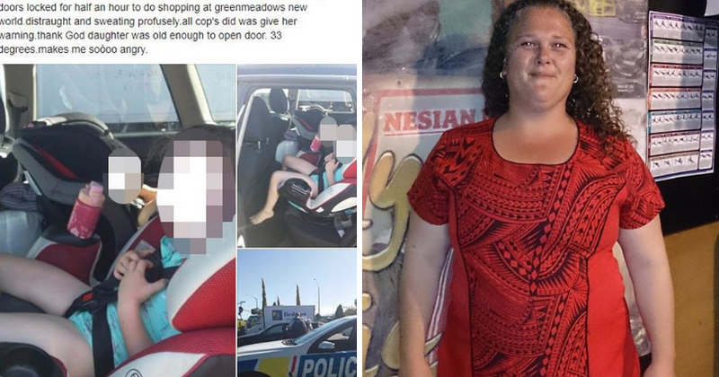 Woman branded 'hero' for rescuing two children left alone inside car in searing heat while their mother shopped