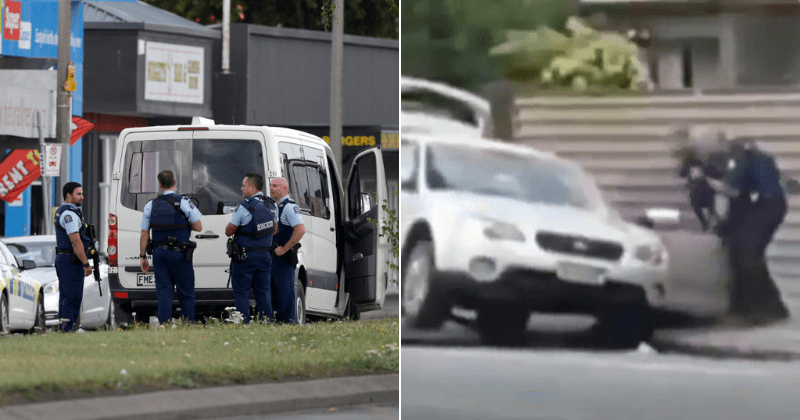 New Zealand mosque shooting: Footage shows moment hero cop was able to drag and arrest the shooter from his car