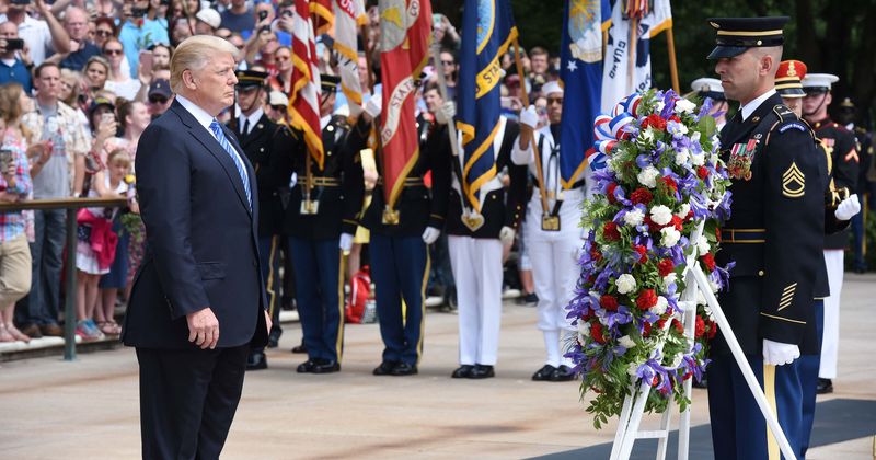 Trump sways and twitches during National Anthem, Twitter says must be hydroxy effects: 'Or probably dementia'