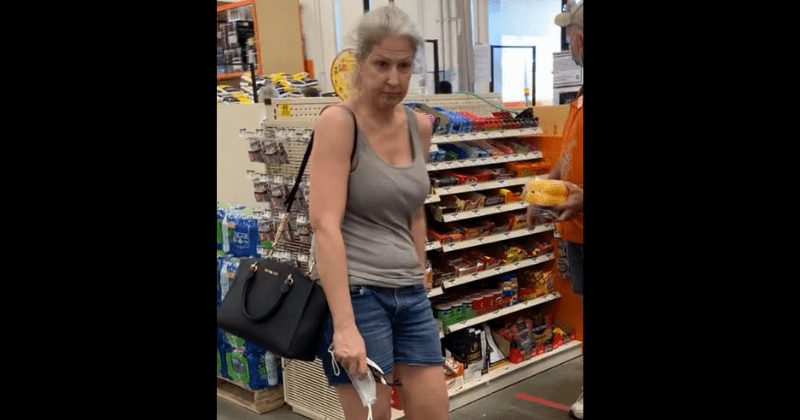 Home Depot 'Karen' refuses to wear mask due to 'White power', threatens to spit on customer for confronting her