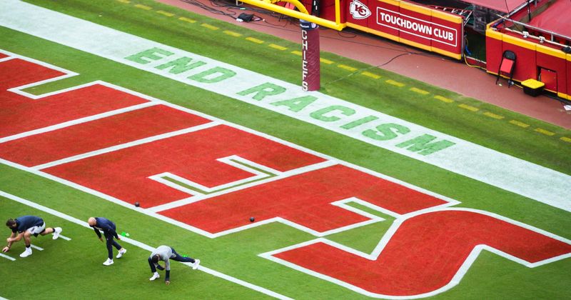 NFL slammed for poorly visible 'End Racism' message in end zones, fans wish they could 'blank that area out'