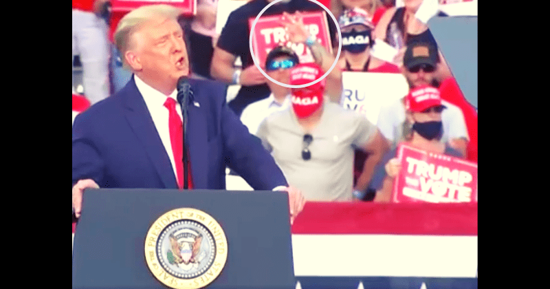 Man repeatedly flashes 'white power' sign behind Trump during Florida rally, Internet says 'it was no accident'