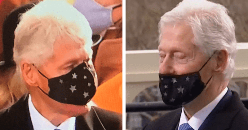 Bill Clinton trolled for struggling with mask at inauguration, Internet says 'he's yet to learn how to wear one'