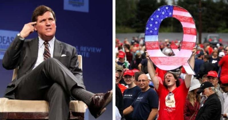 Tucker Carlson slammed for criticizing media stance on QAnon threat: 'Will much of the GOP be far behind?'