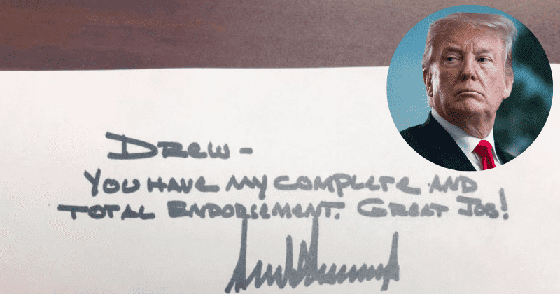 Trump's all-caps endorsement note to Drew McKissick gets torn apart, Internet says it looks like 'he's yelling'