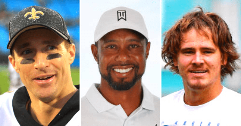 Tiger Woods was running late to meet NFL stars Drew Brees and Justin Herbert for golf lessons when SUV crashed