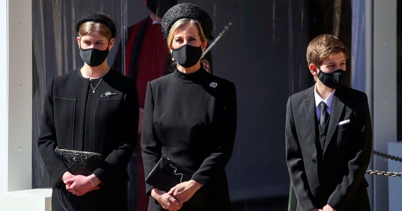 Sophie Wessex, Prince Edward's wife, arrives at St George's Chapel in ankle-length black coat and sling-back heels