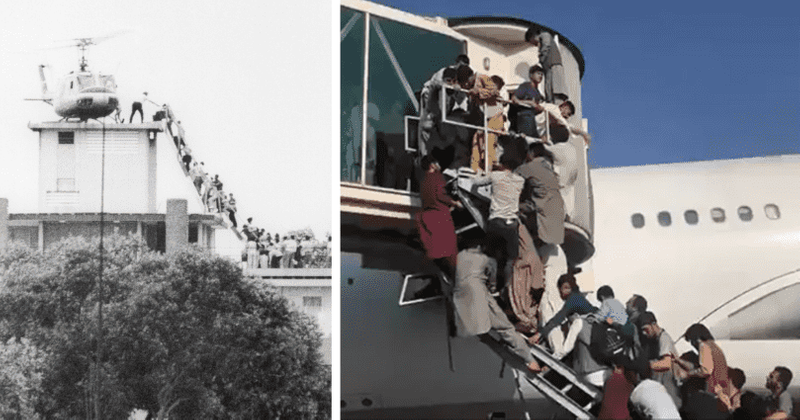 Terrified Afghan crowd charges aircraft in Kabul airport in chilling echo of Saigon 1975