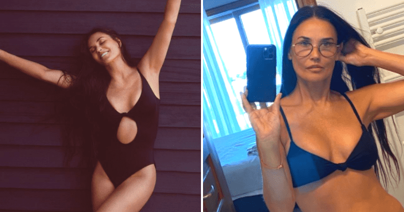 Demi Moore, 58, sizzles in black bikini as she flaunts incredible body in sexy two-piece