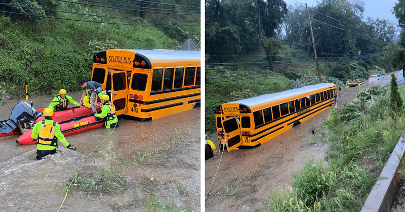 Hurricane Ida: Shaler High School bus hit by 'wall of water' trapping 40 students