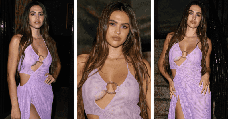 Amelia Hamlin flashes underboob as she suffers wardrobe malfunction in London