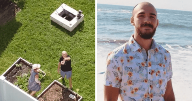 Brian Laundrie's father Chris goes viral with pic of him pointing at drone above his house