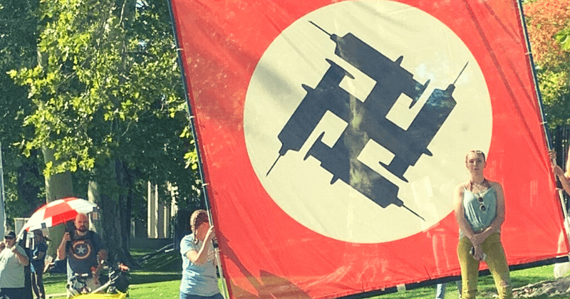 Kelley Mills: Utah TikToker confronts group using Nazi flag to protest Covid vaccine