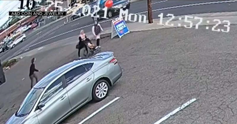 California store owner rushes to save baby from getting snatched in viral video