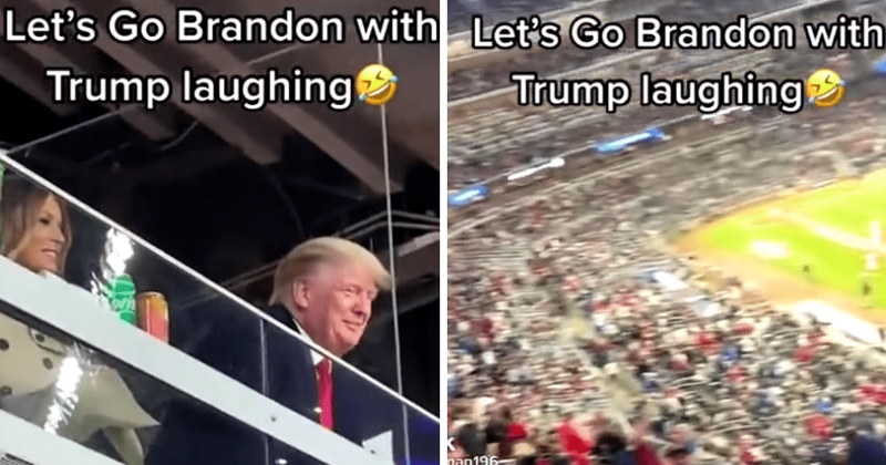 Video of Donald Trump laughing at ‘Let's Go Brandon' chant at World Series goes viral