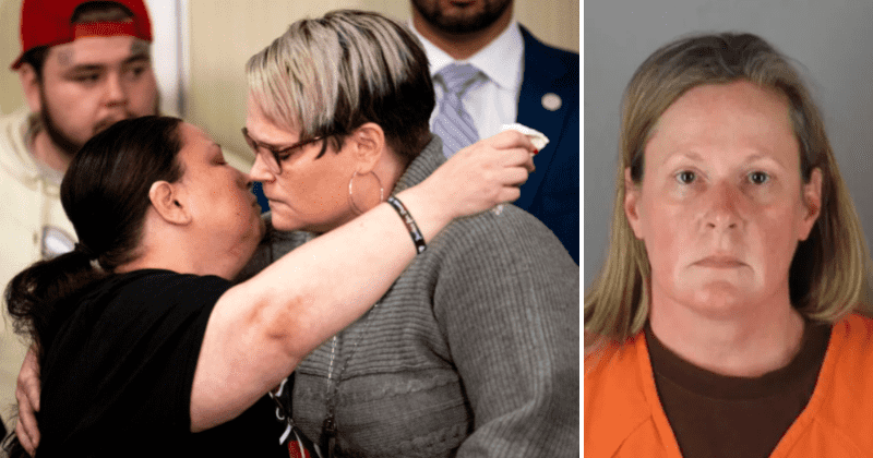 George Floyd's girlfriend Courteney Ross hugs Daunte Wright's mom before Kim Potter trial