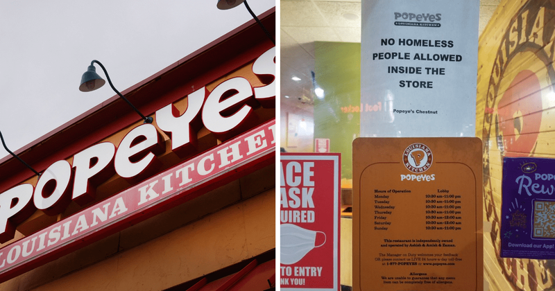 Philadelphia Popeyes slammed for 'No homeless people allowed' sign outside outlet