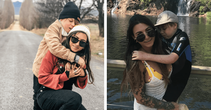 Single mom carries disabled son on her back for 'life of adventure' traveling the world