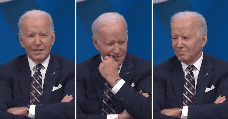Biden slammed for glazed look and picking his teeth as Press ask if he underestimated Putin