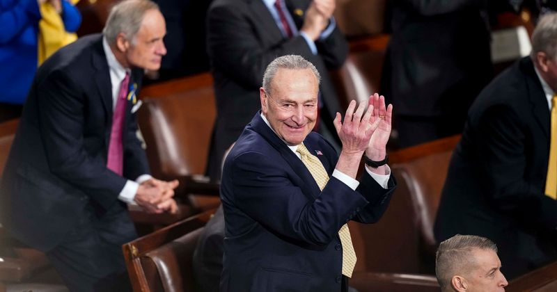 'Second biggest idiot in DC': Chuck Schumer trolled for BIZARRE ovation during Biden’s SOTU