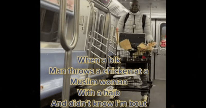 Black TikToker defends Muslim women from man throwing chicken at them on NYC subway