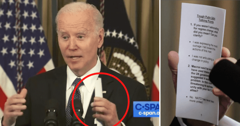 Joe Biden trolled for using 'cheat sheets' when confronted about ousting Putin comment