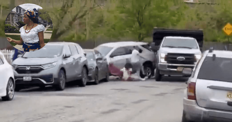 NYC woman CRUSHED between 2 parked cars in front of daughter after hit by stolen truck