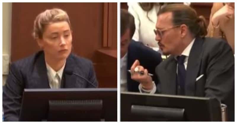 'I don't want to': Johnny Depp whispers as Amber Heard says he won't look at her 'because he's guilty'
