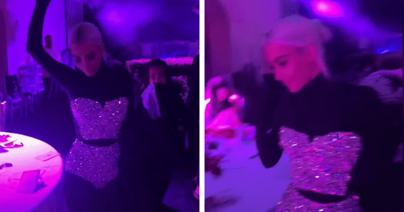 Kim Kardashian shines in jeweled corset at Kourtney and Travis Barker's wedding reception