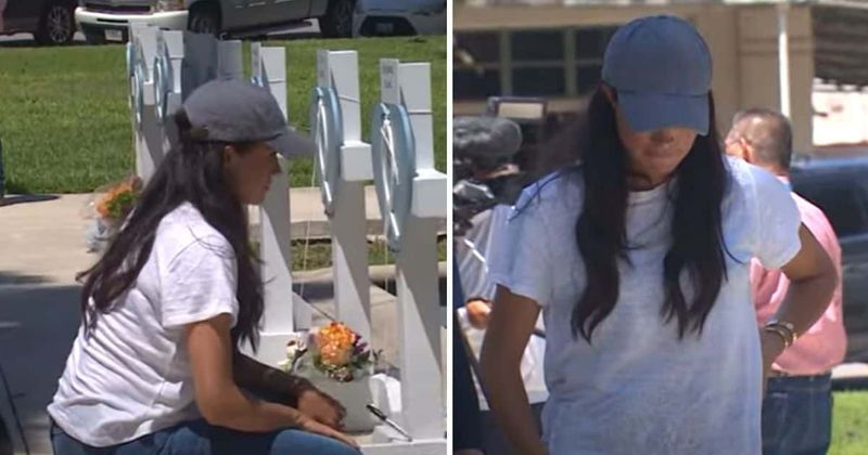 Meghan Markle accused of visiting Texas shooting memorial for NETFLIX CONTENT while ignoring sick dad