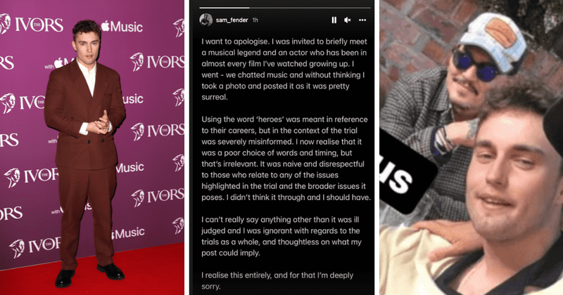 'P**s poor rockstar': Sam Fender slammed for APOLOGIZING for 'heroes' selfie with Johnny Depp