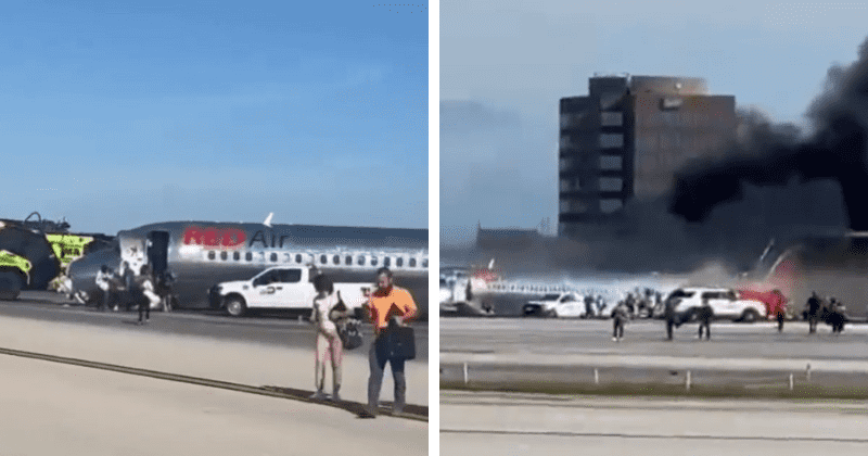 Viral video shows passengers fleeing burning Red Air plane after terrifying Miami crash