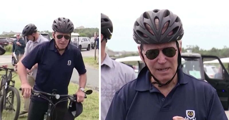 'Who let him back on a bike?' Joe Biden trolled after he stops cycle to encourage pro-choicers