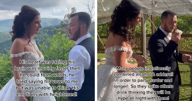 Horrifying video shows groom unable to say his vows on wedding day after drink was spiked