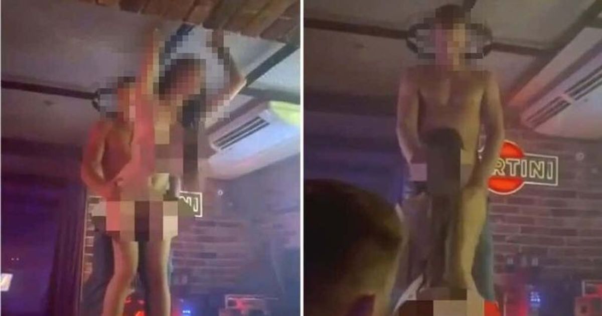 Nightclub bouncer jailed after he's filmed HAVING SEX with woman on bar as patrons cheer
