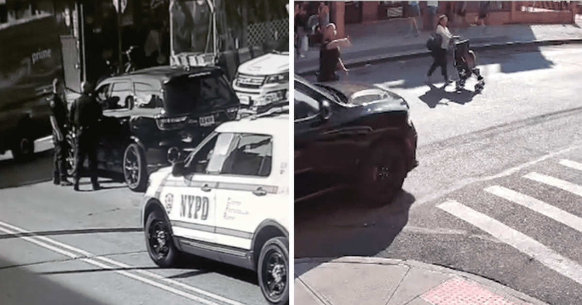 SHOCKING video shows SUV hitting 3 including mom and girl, 2, after speeding past NYC traffic stop