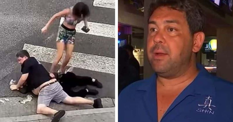 Homeless thug assaults and robs elderly man, but one hero wasn't letting it go