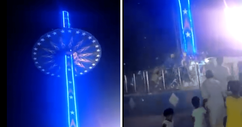 Children RUSHED to hospital as ride malfunctions midway and crashes 50ft into ground, flinging thrill-seekers from seats