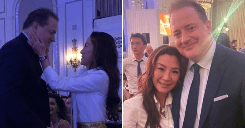Fans gush over Brendan Fraser and Michelle Yeoh as they REUNITE 14 years after starring together in 'The Mummy'