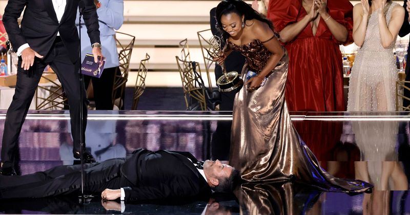 'Attention-seeking narcissist': Jimmy Kimmel slammed for 'goofy a**' upstaging Quinta Brunson during her Emmy speech