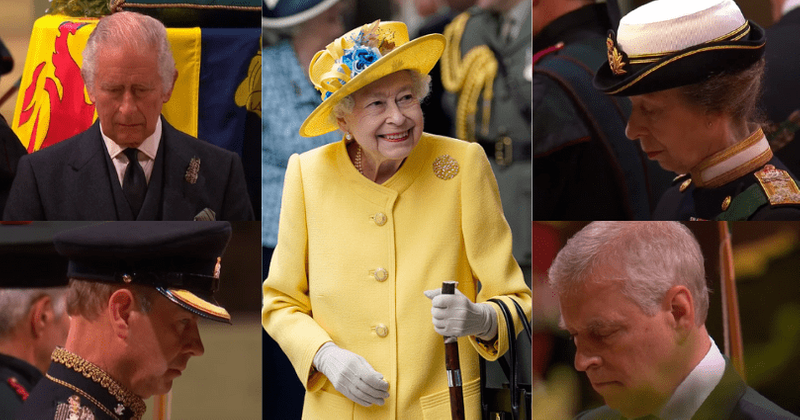 ALL of Queen's four children offer emotional vigil to their beloved mother at St. Giles' Cathedral
