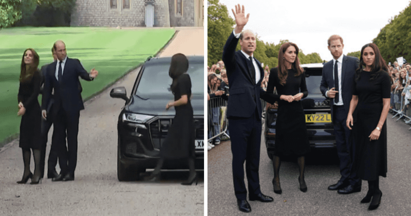 Prince William offered WARM gesture to CAUTIOUS Meghan Markle before Fab Four’s walkabout outside Windsor Castle