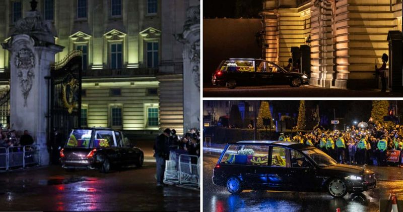 Queen Elizabeth II’s coffin arrives at Buckingham Palace amid tears and applause