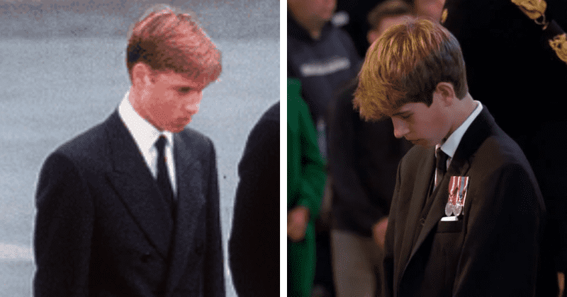 Royal fans notice how similar James, Viscount Severn looks at Queen's vigil to young Prince William at Diana's funeral